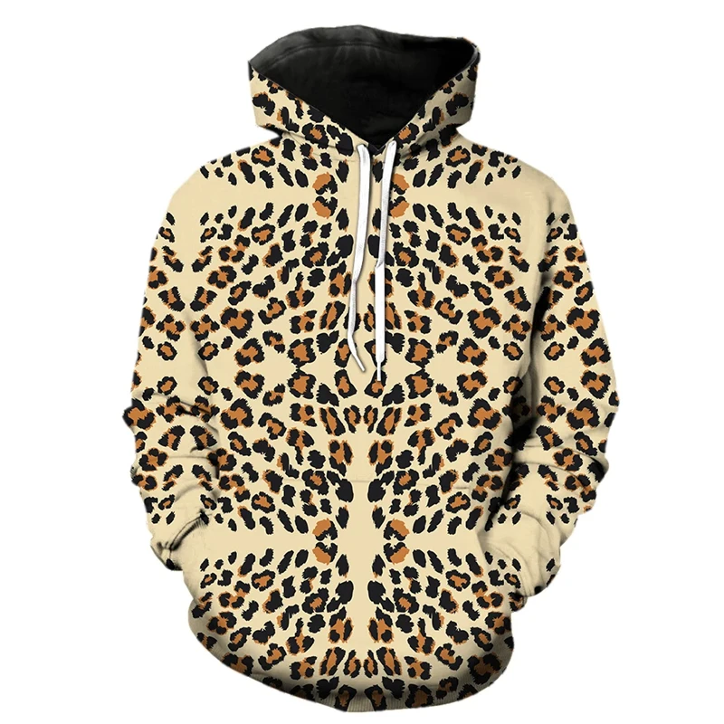 

3D Printed Bohemia Texture Leopard Hoodies For Men Clothes Casual Fashion Women Pullovers Streetwear Sweatshirts Pullover Hoody