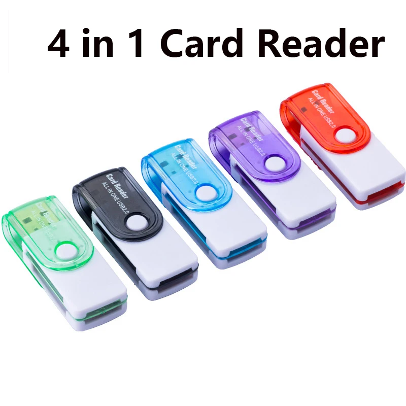 4 in 1 USB Memory Card Reader USB 2.0 to SD Micro SD TF MS M2 Card Adapter for Computer Android Mobile Phone