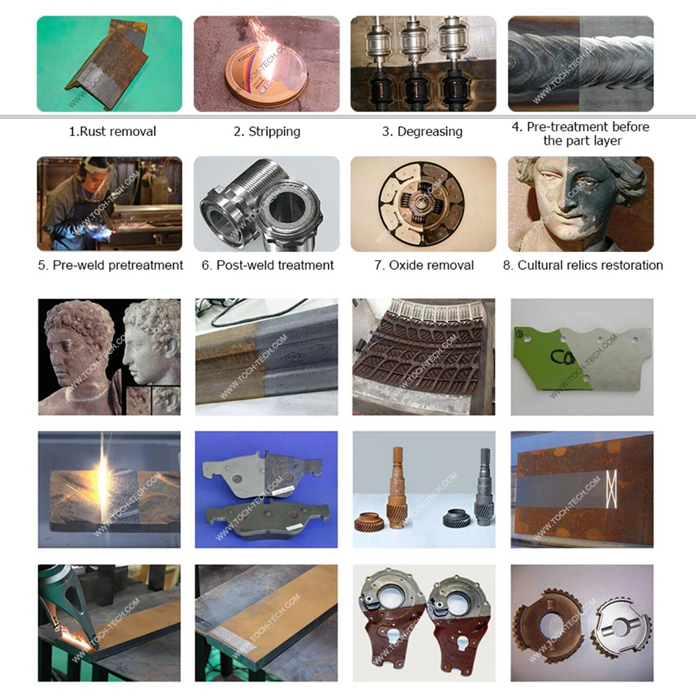 Portable 100w 200W 300w 500w 1000W Pulse Fiber  Cleaning Rust Removal Tool  Cleaner Machine for Metal Rust Oil Paint