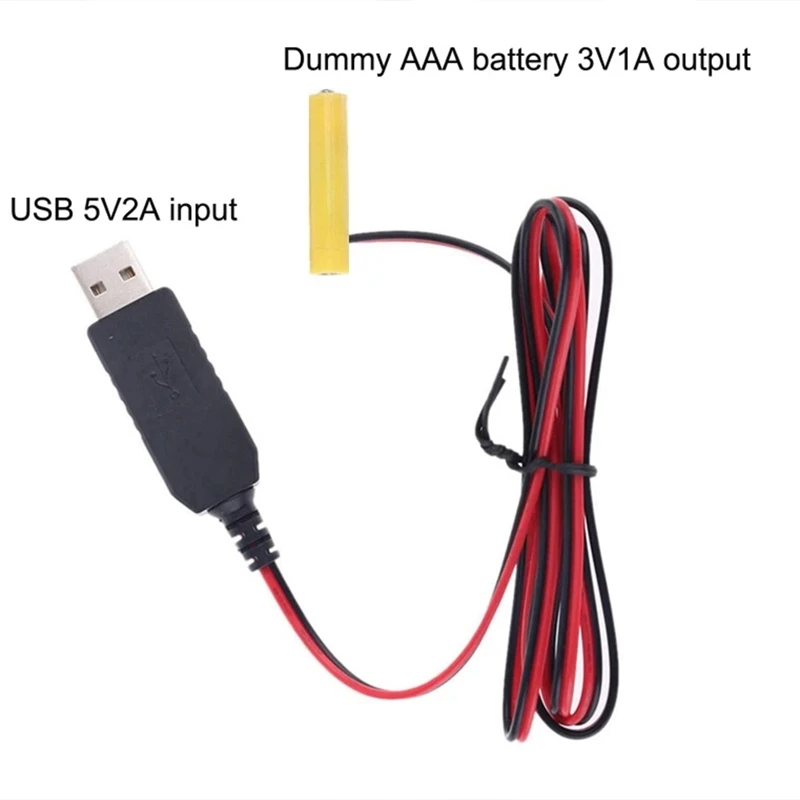 Top-USB 5V To 3V LR03 AAA Dummy Battery Eliminators Cable For Remote Control Radio LED Light