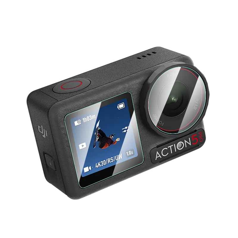 1Set Tempered Glass for DJI Action5 Pro Action5Pro Camera Screen Protector Full Cover Camera Lens LCD Display Screen Film