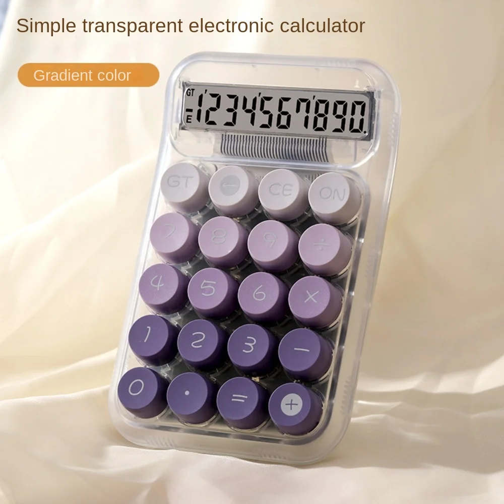 

Widescreen Transparent Electronic Calculator 10 Digits Display Portable Transparent Pretty Calculators Creative Colorful