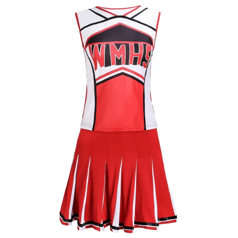 Girl Cheerleader Costume Glee Style Cheerleading Varsity Cheerleader Costume Fancy Dress Uniform High school Glee Club Clothing