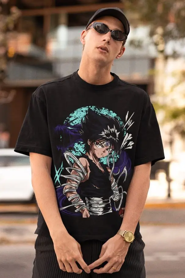 Hiei Yu Yu Hakusho T-shirt Kuwabara Kurama Yusuke Hiel Anime Manga Black Shirt