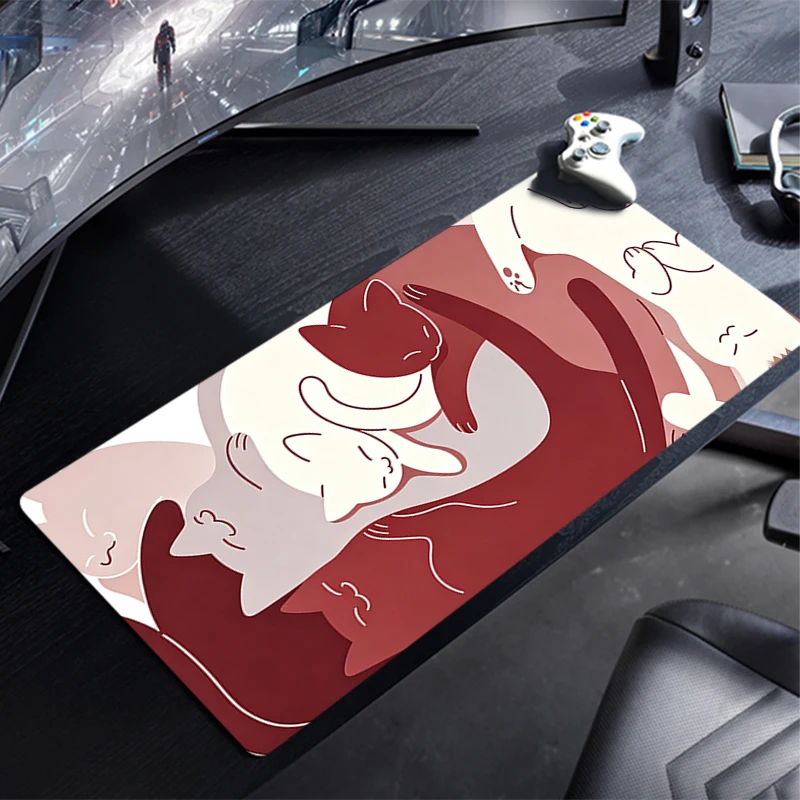 Mouse Pad Abstract Anime Cat Notbook Gamer Large Keyboard NonSlip Rubber Computer Carpet Desk Mat PC Gamer 90x40 MousePad