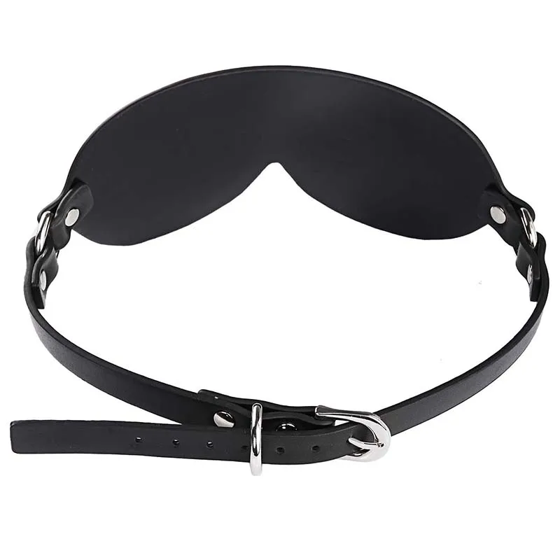 Adult Blindfold Sex Games Faux Leather BDSM Eye Mask For Men Women 18+ Exotic Riveted PU Buckle Sexy Party Club Coslay Mask