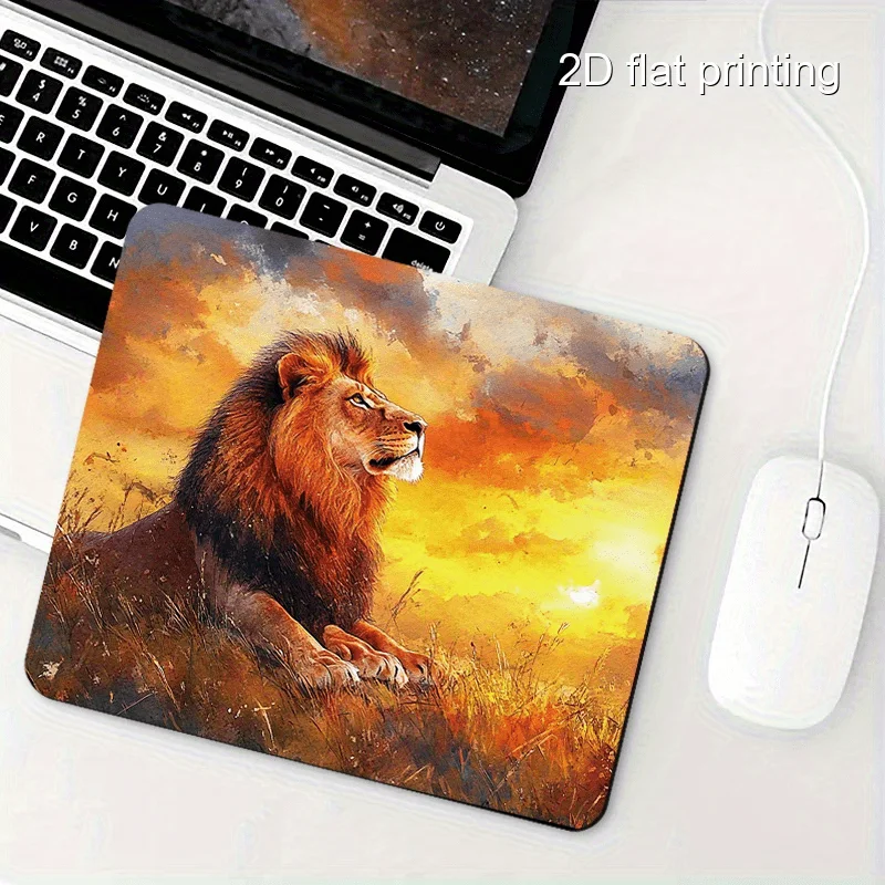 

Lion print pattern mouse pad, anti-slip office and home small computer desk pad, high-quality rubber material, washable