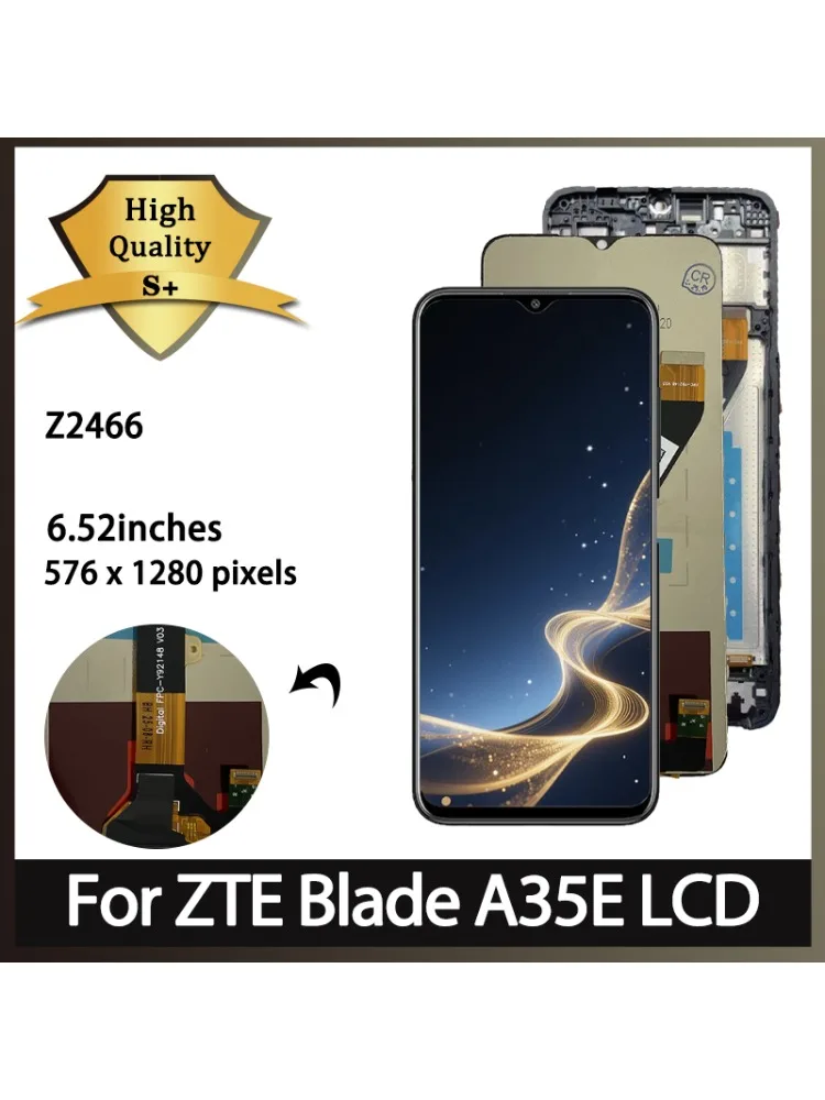 Wyświetlacz LCD IPS 6.52' do ZTE Blade A35E, panel dotykowy, digitizer, kompletny zestaw Z2466 z ramką — zdjęcie produktu 7