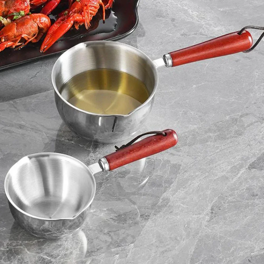 Oil Pot Milk Pan Stainless Steel Hot Oil Pan Sauce Small Cooking Pot For Boiling Butter Melting Pot Butter Warmer Kitchen Pot