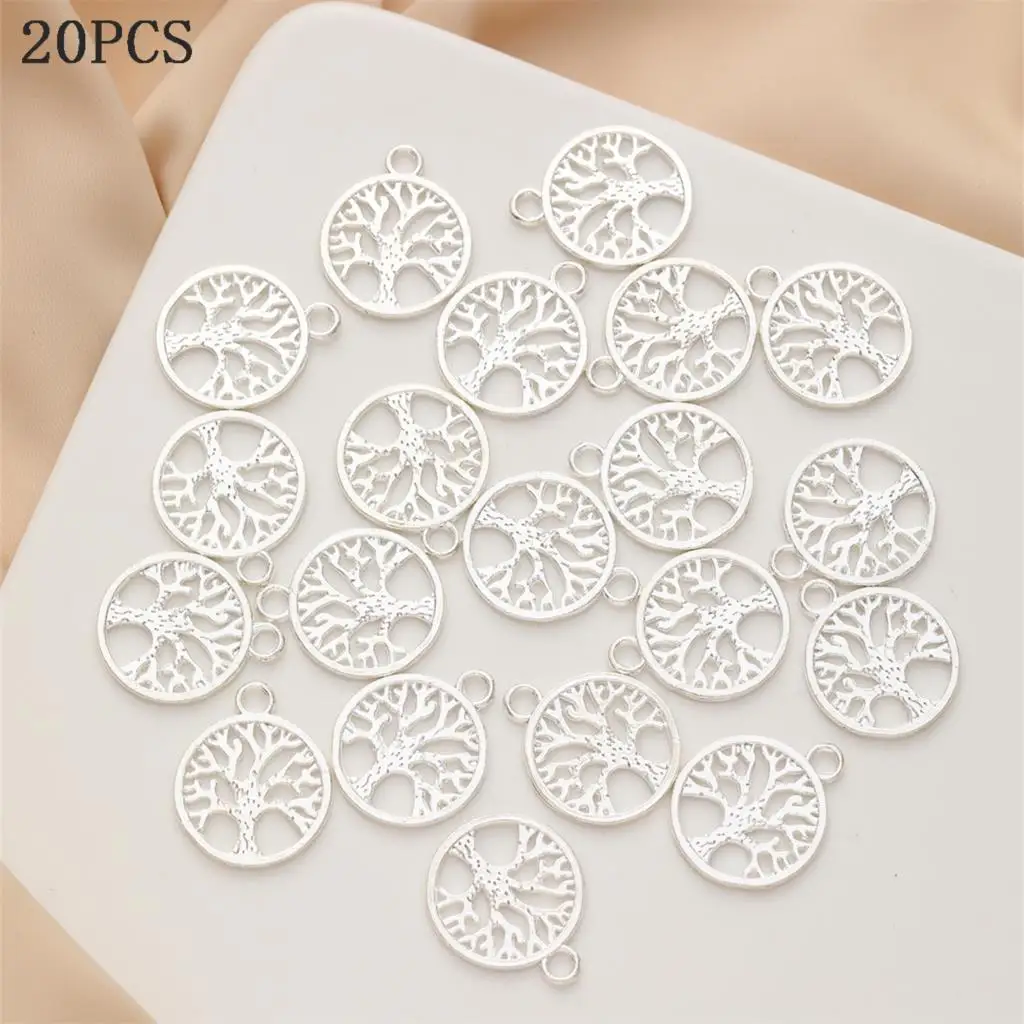 20pcs 20mm Single Hanging White Life Tree DIY Handmade Jewelry Accessories Necklace Bracelet Pendant