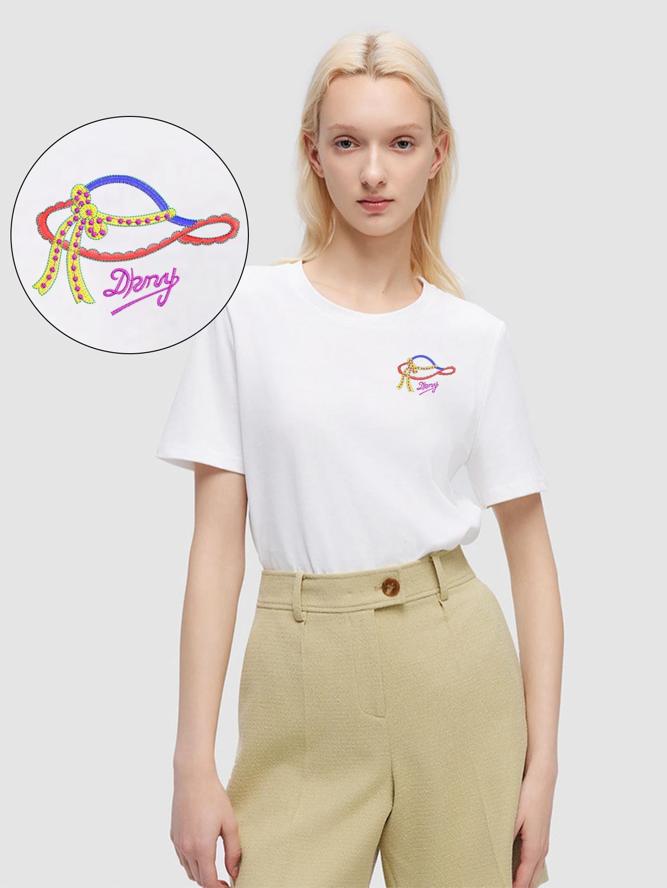

Trendy Charming Dany Hat Embroidered T-shirt – Luxury Men Women Embroidery Cotton Top Tees T-shirts For Weekend Looks