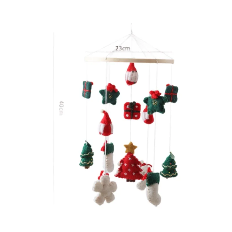 Móvel pendurado caixa de música recém-nascido cama sino pendurado suporte brinquedo natal chocalhos do bebê berço de madeira móvel cama do bebê sino chocalho brinquedo