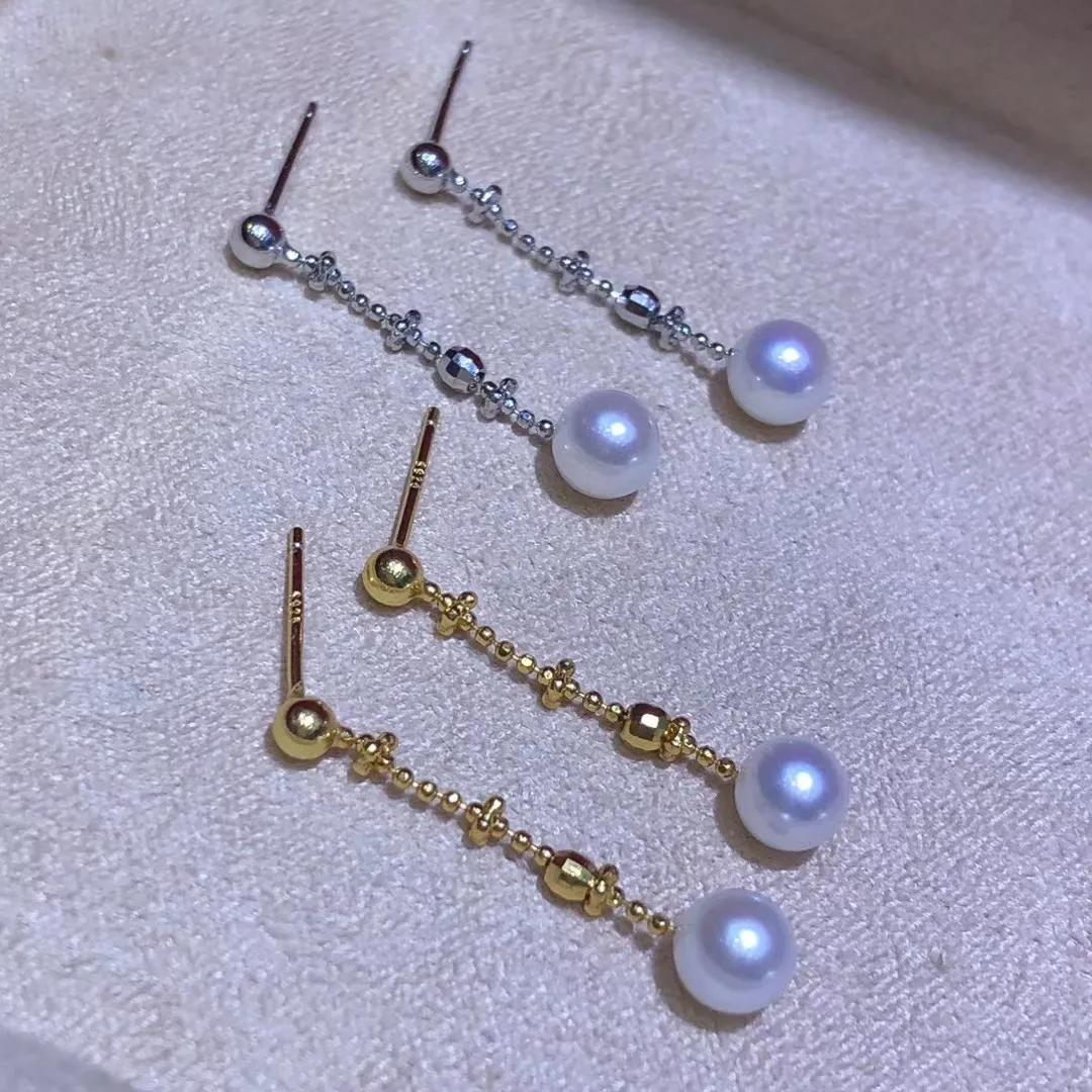 الجملة S925 فضة أقراط جبل النتائج إعدادات قاعدة تصاعد أجزاء ملحق ل 5-6 مللي متر اللؤلؤ 5 زوج/وحدة #5