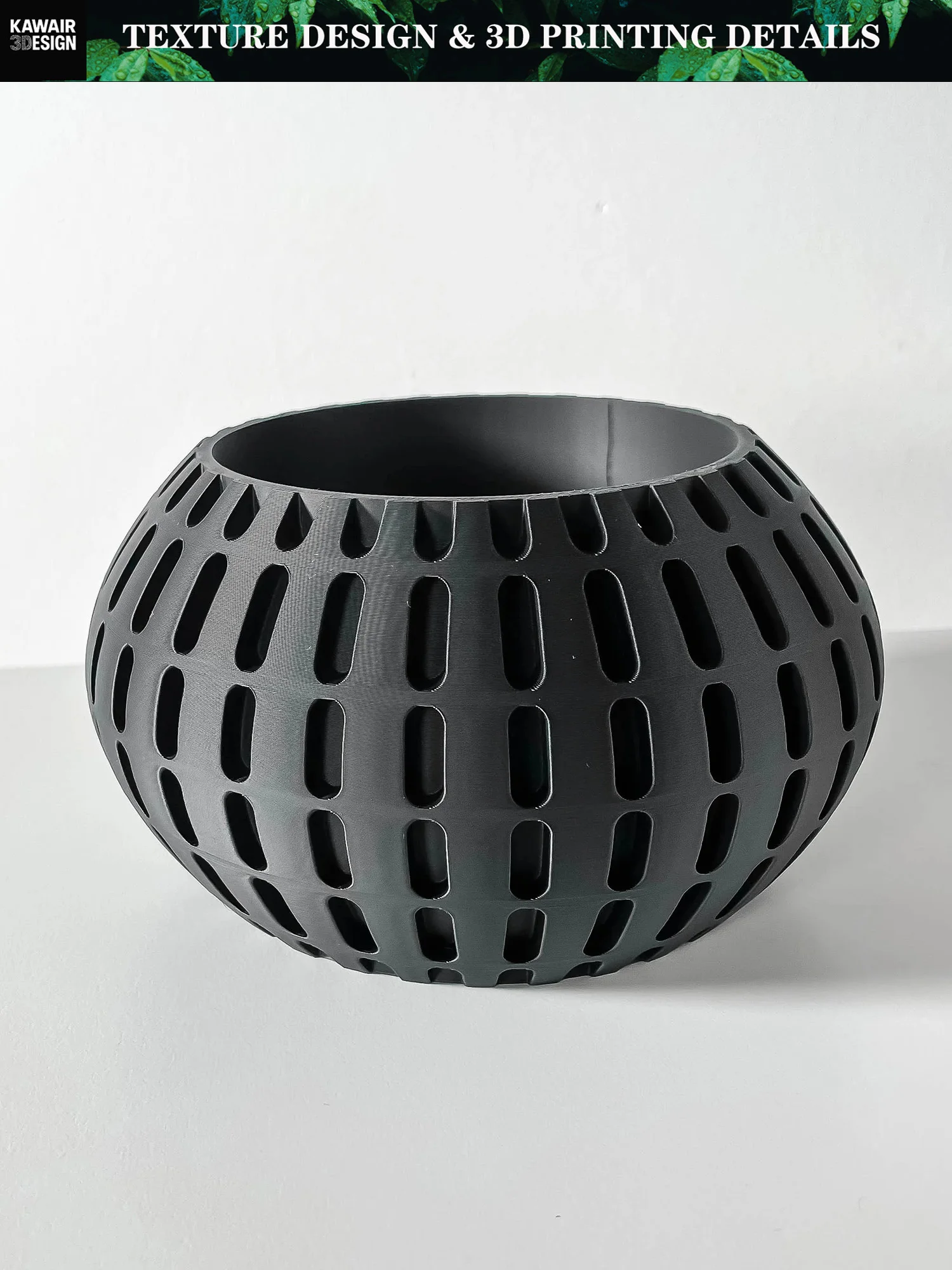 3D Printed Flower Pot Square Line Texture Rhombus Accent Strong Design Sense Home Decor Eco-Friendly