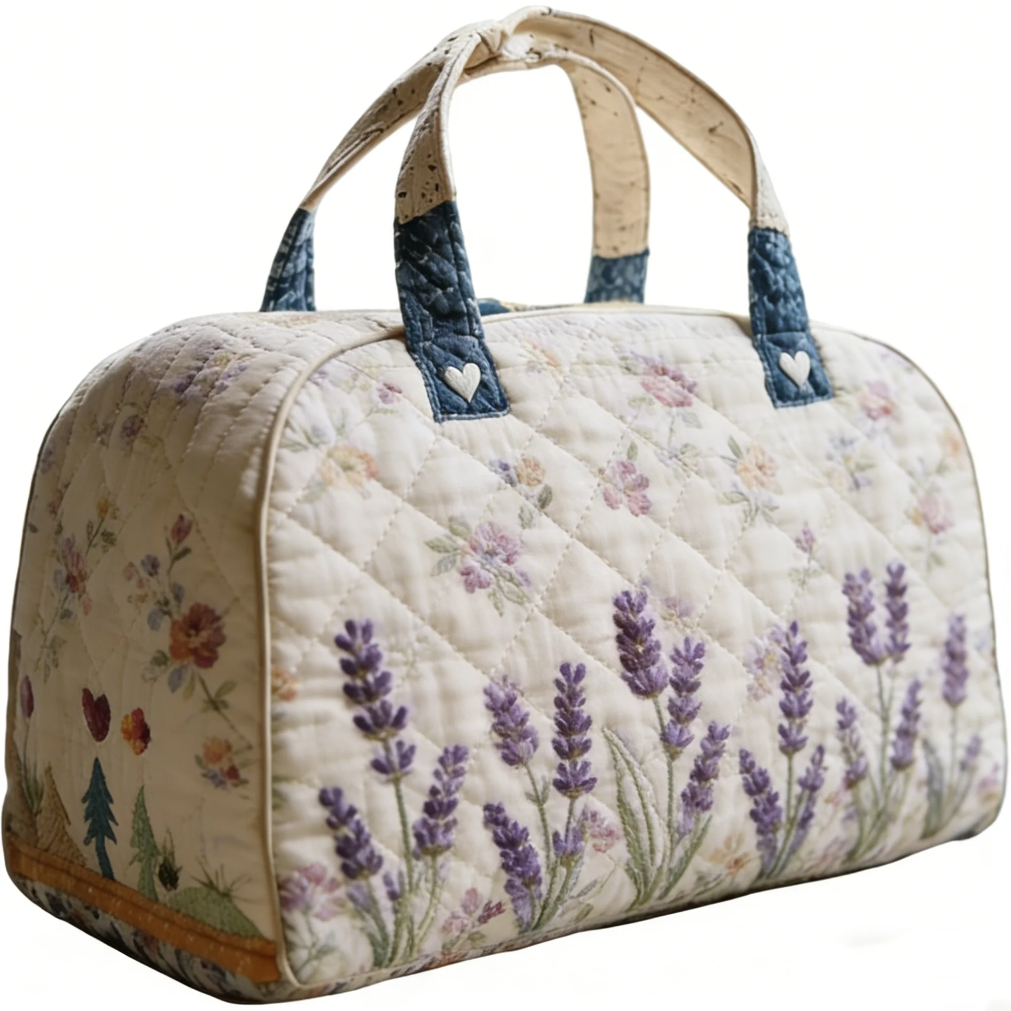 

Retro Sunflower Trailer Quilted Duffle Bag Colorful Pine Tree Sunset Cmping Travel Tote Men Women Handbag Bag