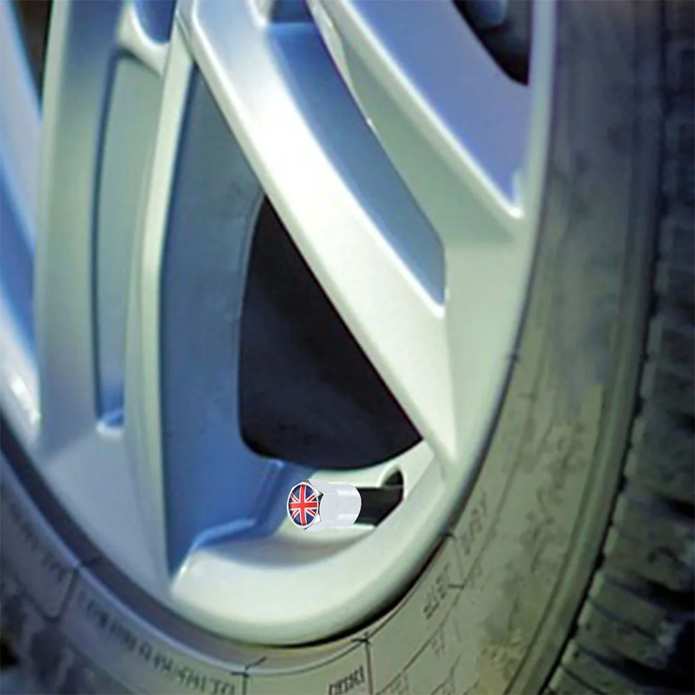 8 قطع من أغطية جذع صمام علم المملكة المتحدة خفيفة الوزن ولطيفة للمركبات، سهلة التركيب، غطاء صمام عجلة حماية أنيق #1