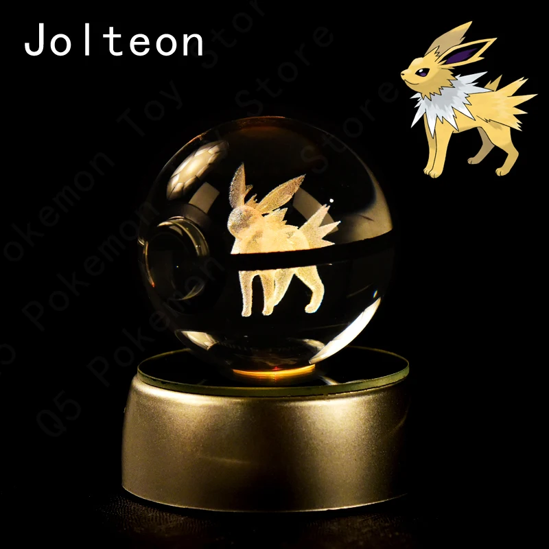 Pokémon Kristallen Bal 3D Mewtwo Pikachu Gengar Pokébal 3D Nachtlampje Glazen Beeldje Pokémon Kristallen Bal Verjaardagscadeau