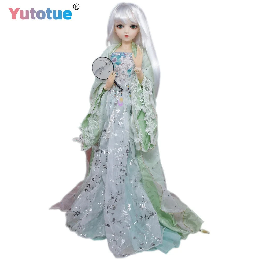 YUTOTUE 24 inch Height BJD Doll Toy Ancient Style Female Doll Green Eyes Removable Outfits