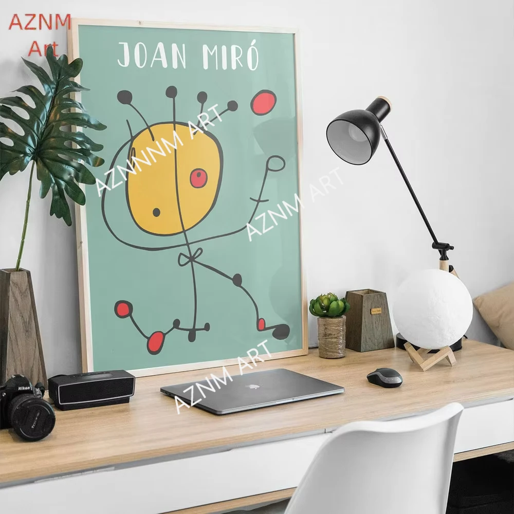 Joan Miro Abstrakte Kunst Vintage Poster Leinwanddruck Raumdekoration für Zuhause Küche Bar Café Wanddekoration