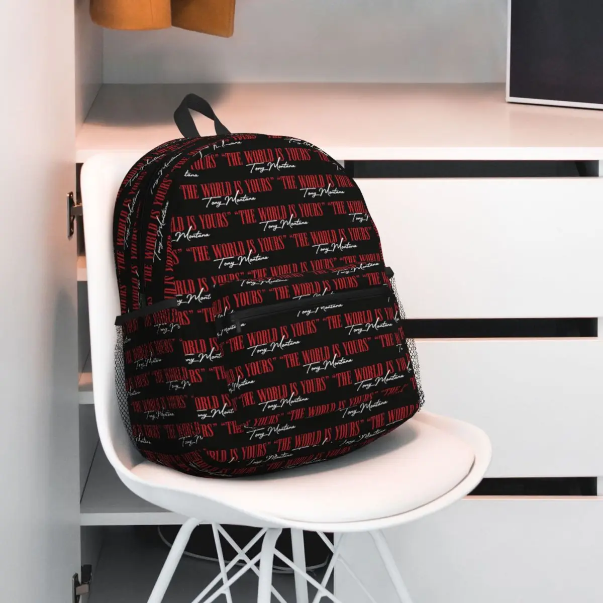 Movie Scarface The World Is Yours Tony Montana Pacino Backpack Daypack Large Capacity Kids BookBag School Bag Shoulder Bags