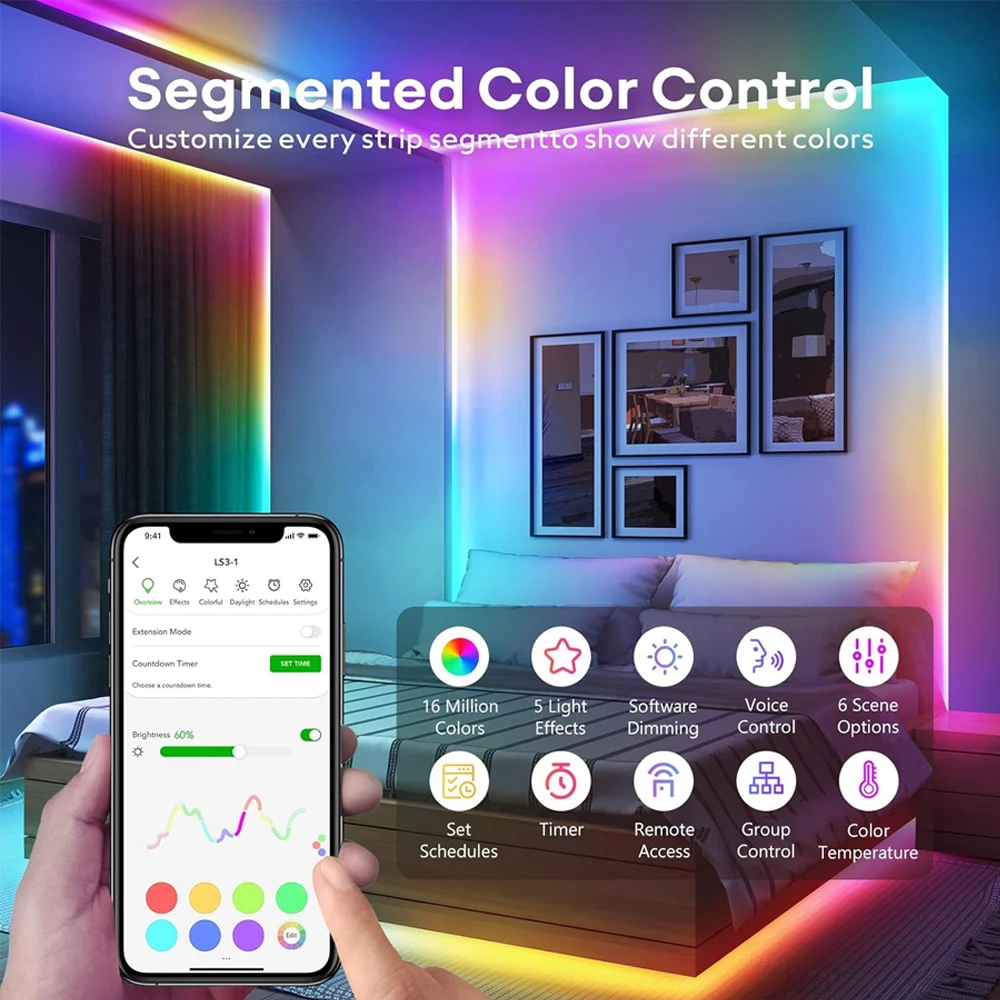 Materie wifi rgbcct LED-Controller Homekit App Siri Voice Smart Control DC12V 24V Dimmer für Innen beleuchtung Apple Google Home