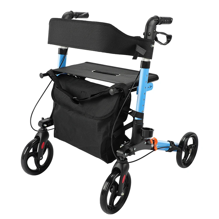 Senior High Quality Aluminium Durable Adjustable Adult Rollator Walker For Elderly