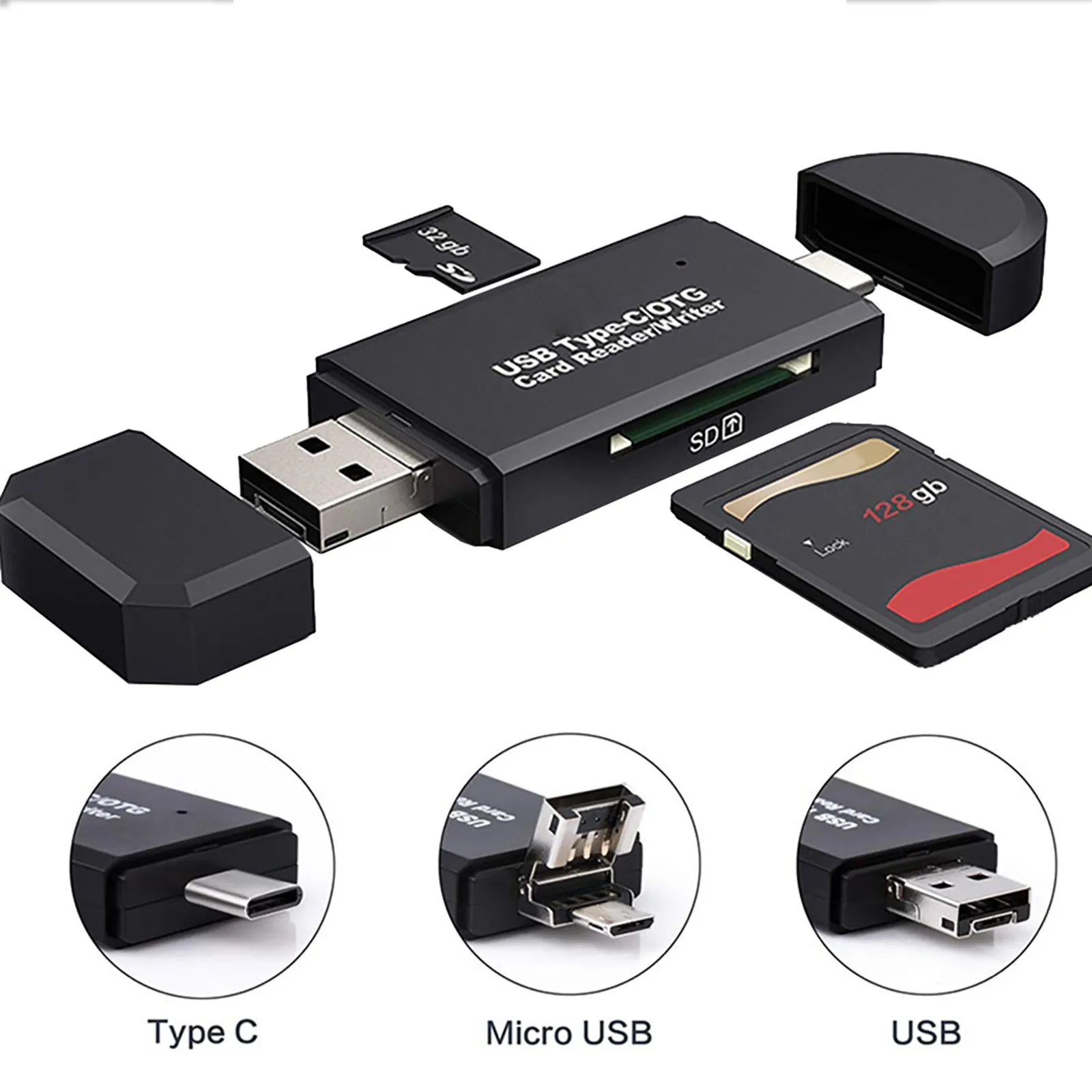 Baseus Card Reader Usb C & Usb3.0 To Sd Micro Sd Tf Memory Card Device 104mb/S 2tb Smart Cardreader For Laptop Accessories