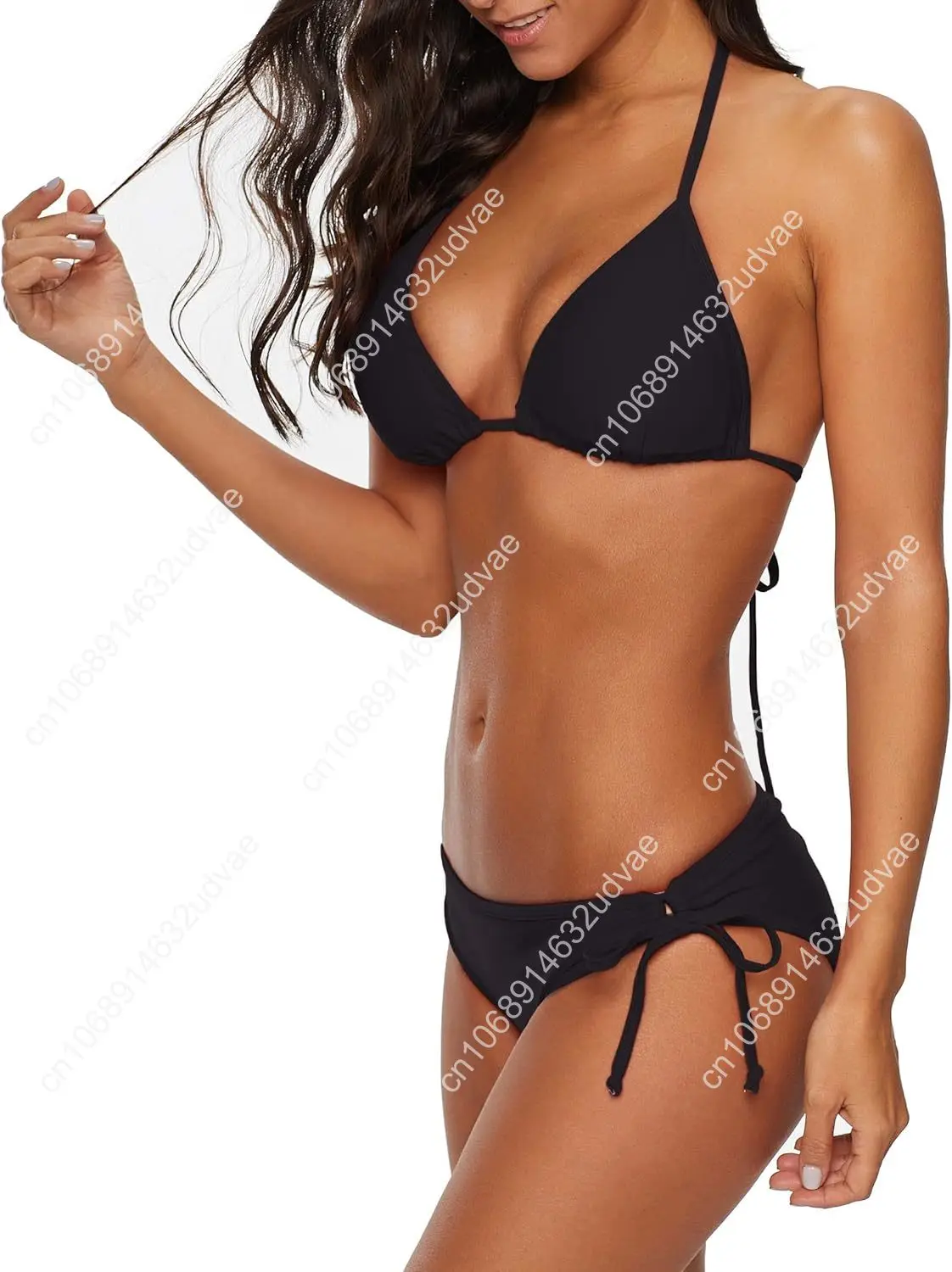 American Trends Women's String Two Piece Halter Top Triangle Bikini Set with Tie Side Bottom Sexy Swimsuit Bathing Suits