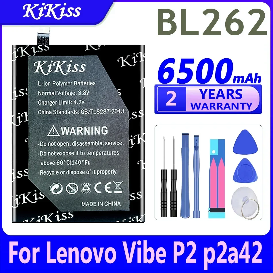 High Capacity 6500mAh Battery BL262 for Lenovo Vibe P2 VibeP2 P2a42 P2a40 P2c72 BL 262 BL-262 Mobile Phone Replacement Batteria