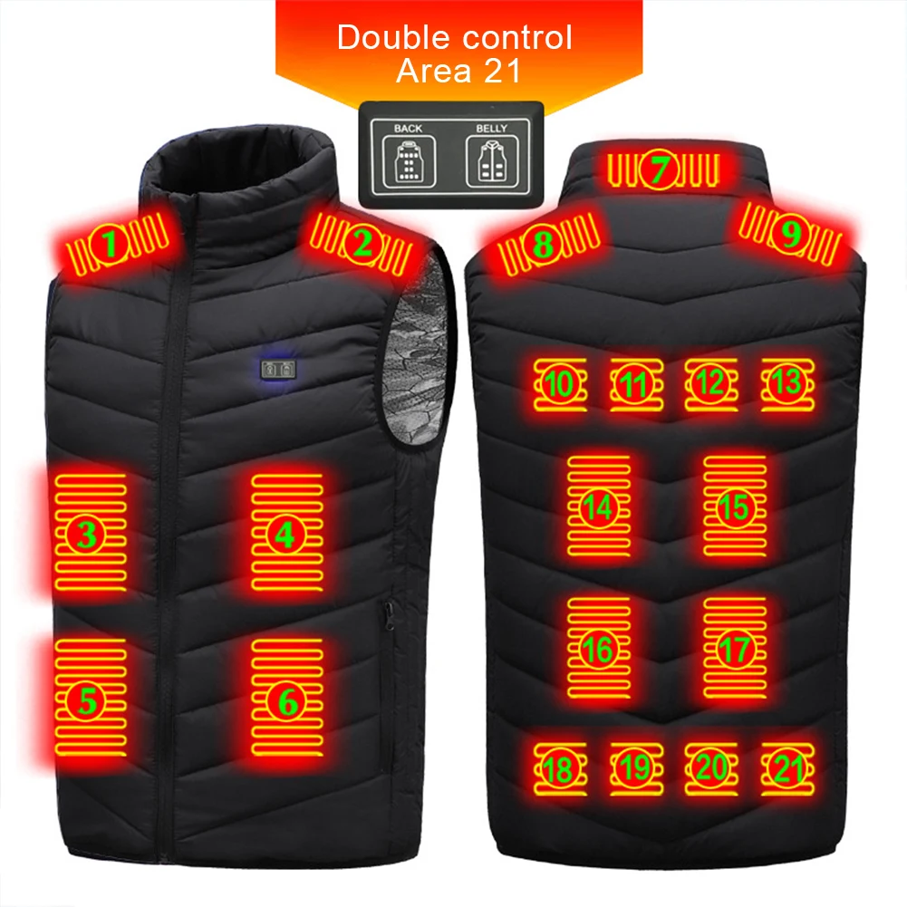 21 Areas Heated Vest Men Women Usb Electric Self Heating Vest Warming Waistcoat Heated Jacket Washable Thermal Heated Clothes