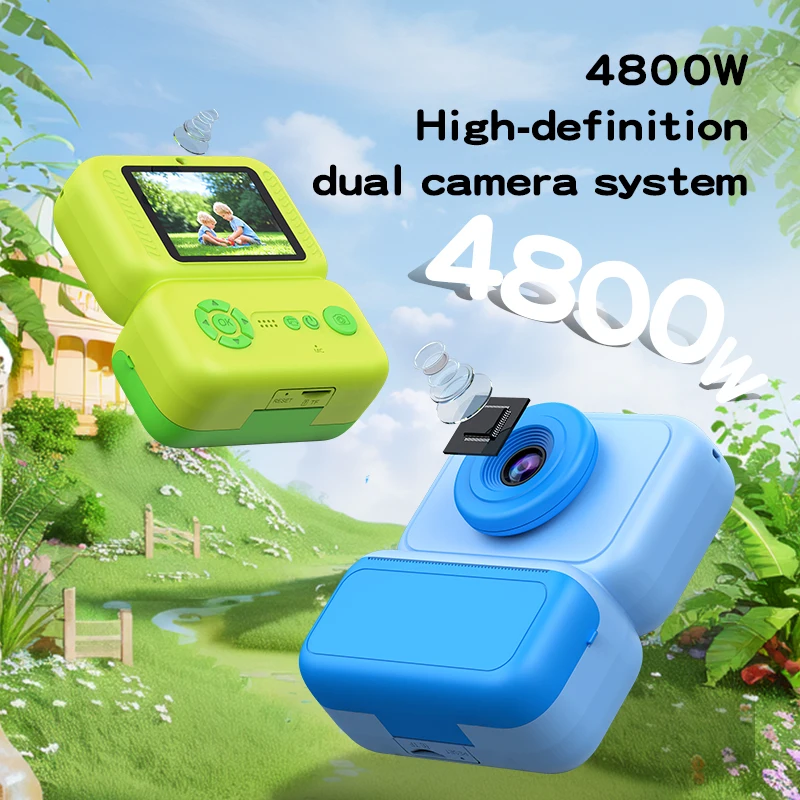 Mini câmera colorida infantil, câmera portátil, pode tirar fotos e vídeos, fotos imprimíveis, brinquedos, presentes de feriado, y350