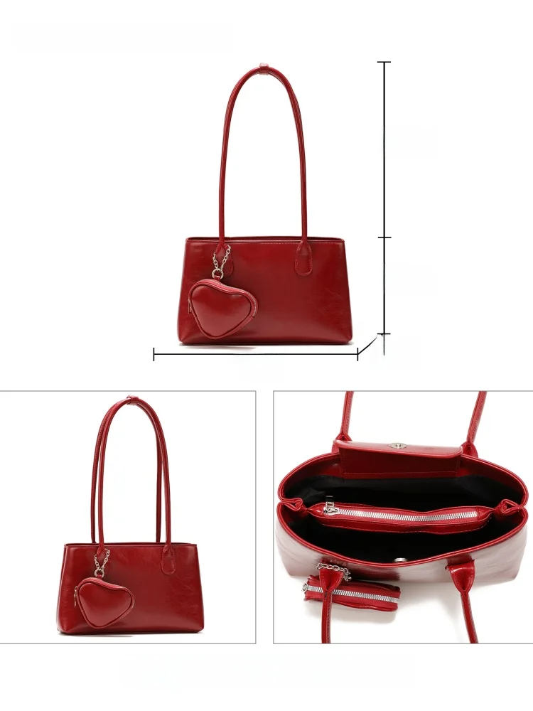 

Современная нейтральная свадебная сумка, женская сумка под мышками, модный красный цвет, свадебный подарок, мягкая кожаная сумка для ежедневного использования