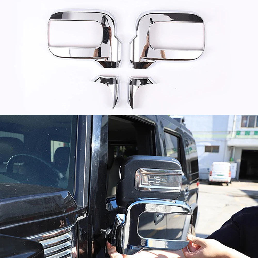 

ABS Car Outside Door Mirror Shell Rearview Mirror Cover Cap Stickers For Hummer H2 2003-2009 Car Accessories