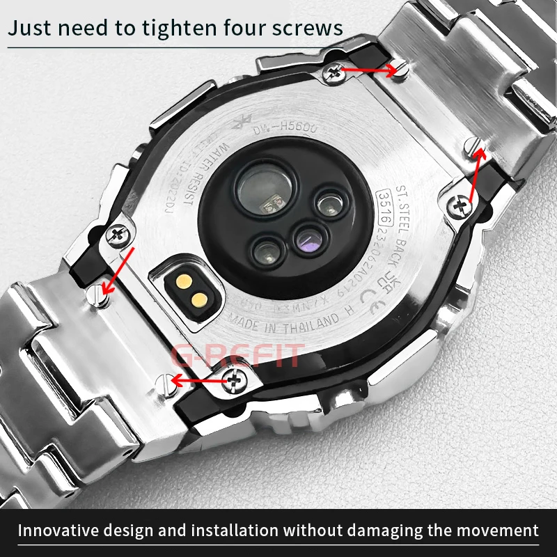 G-Refit V6.0 Compatible with DW-H5600MB stainless steel mecha metal H5600 watch case strap engraved accessories with tools