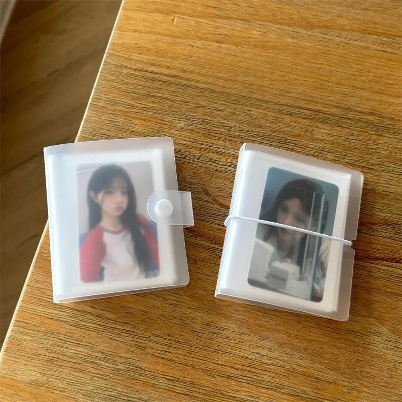 Ins Style Simple Frosted Transparent Snap Button 3 Inch Single Grid Mini Photo Album Photocard Holder For Polaroid Collection