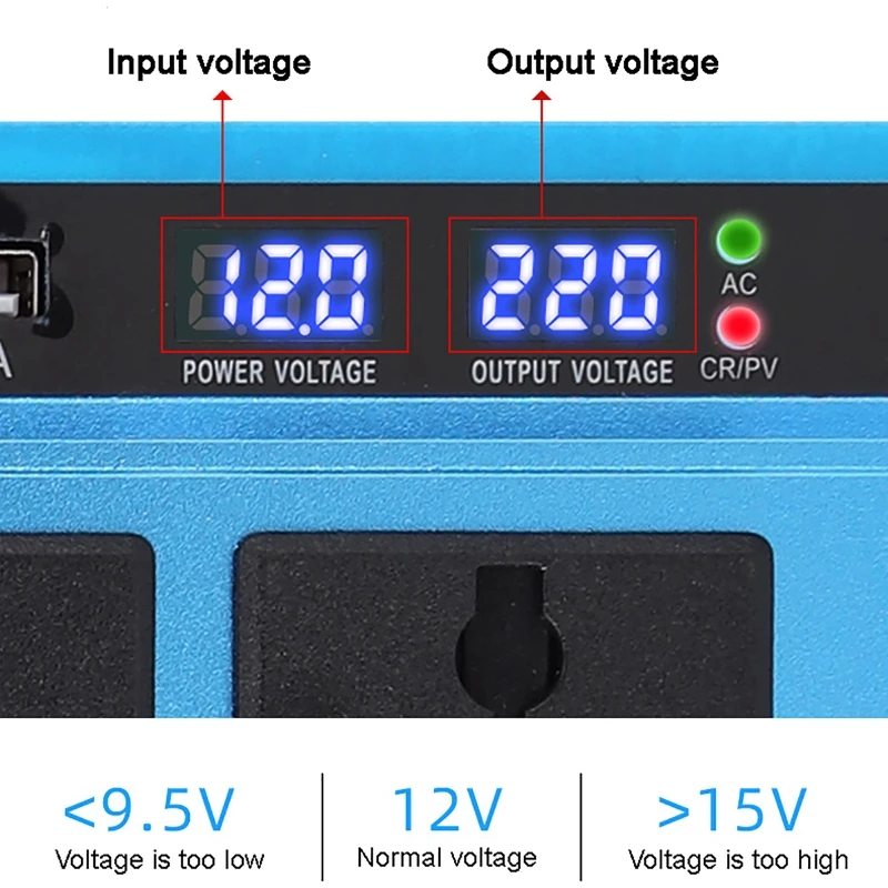 Imagem -03 - Pico 5000w Inversor de Potência do Carro dc 12v 24v para ac 220v Transformador com Usb Universal Soquete Carregador Modificado Onda Senoidal Inversor