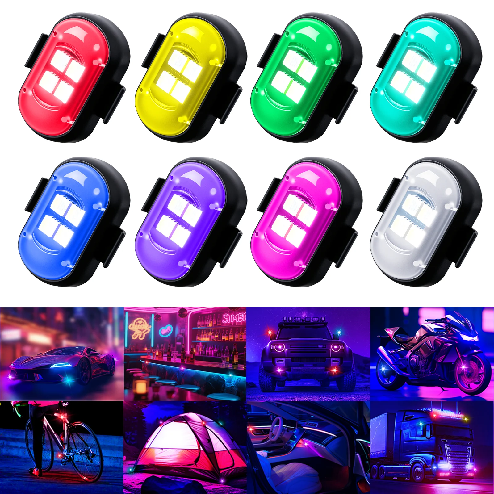 

Mini Wireless Light Aircraft Airplane Helicopter Warning Lights RGB Led Aircraft Strobe Lights Car Motorcycle LED Lights