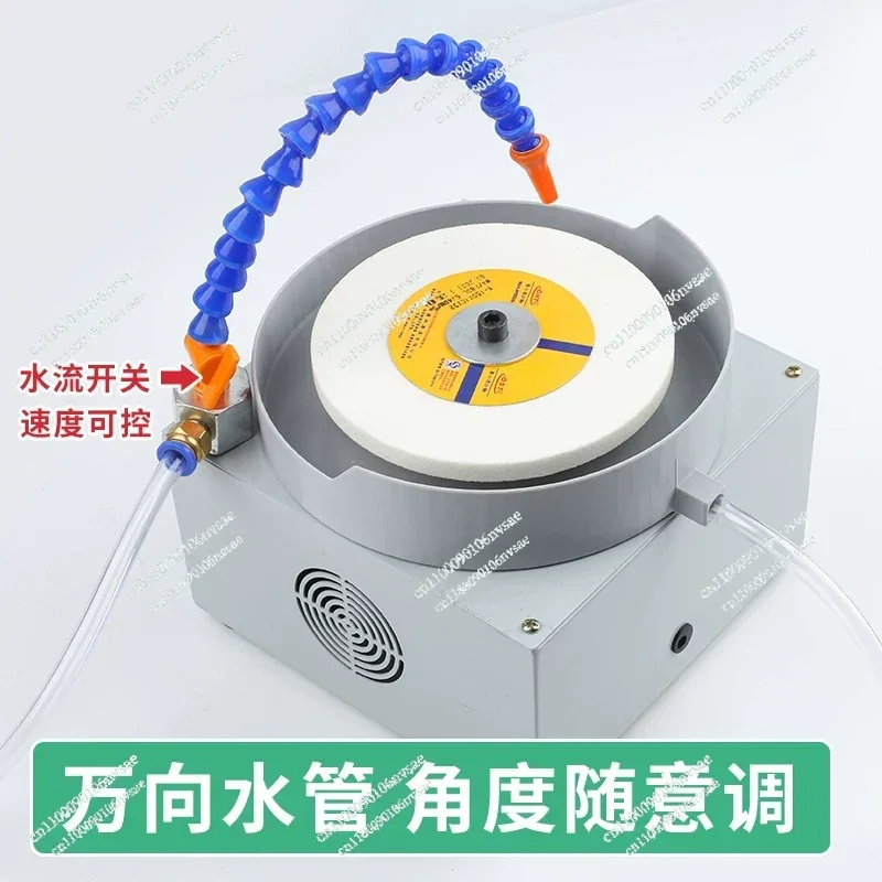 150MM Electric Surface Grinder - Speed Adjustable Wet Polishing Machine with White Alumina Wheel & Diamond Sanding Discs
