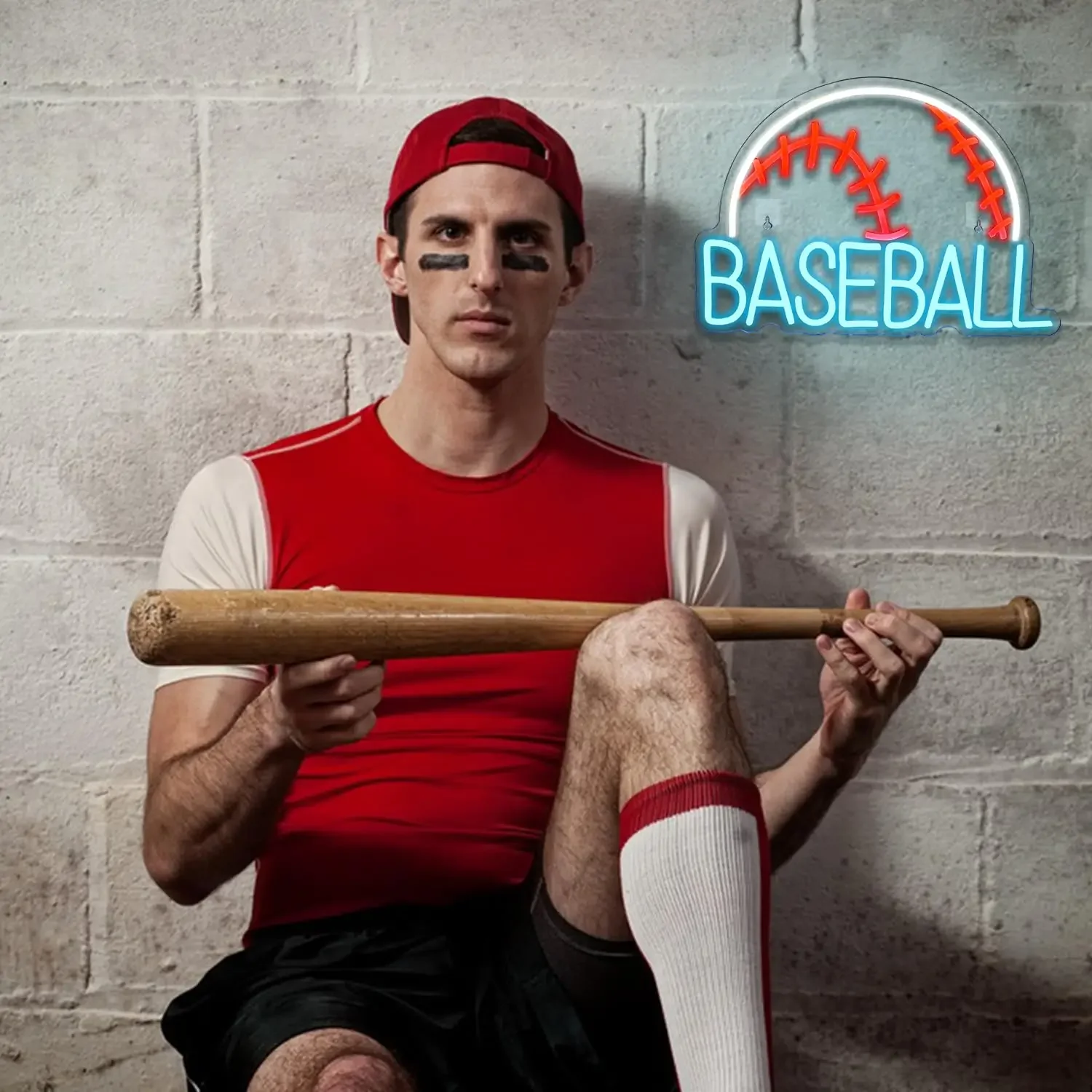 

Бейсбольная неоновая вывеска, синяя неоновая вывеска для декора стен, питание от USB для спальни, магазина, гостиной, детский подарок для любителей бейсбола