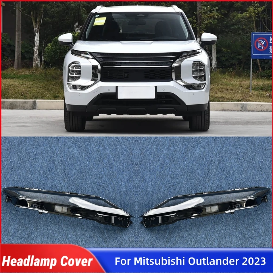 For Mitsubishi Outlander 2023 Accessories Cars Front Headlamp Cover Glass Headlight Car Front Headlight Lens Cover Lights Shell