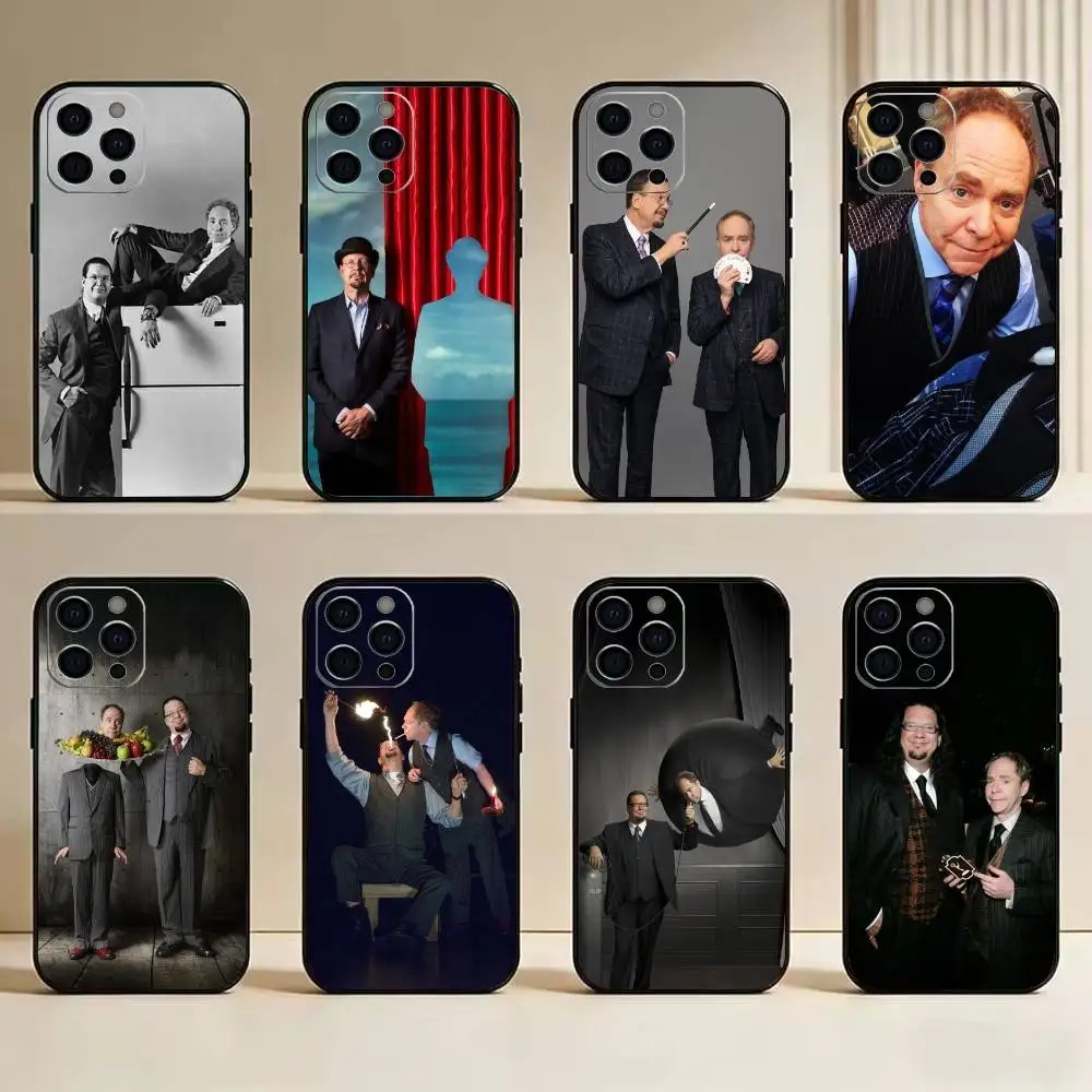 

P-Penn and T-Teller Phone Case For iPhone 17, 16,15,14,13,12,11 Plus,Pro Max, Others Soft Black Cover