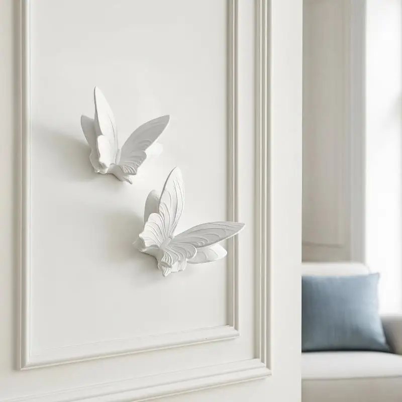 #Butterfly Wall Art Smooth White Plaster Butterfly Wall Decor for Living Room Girl’s Room Princess Themed Decoration
