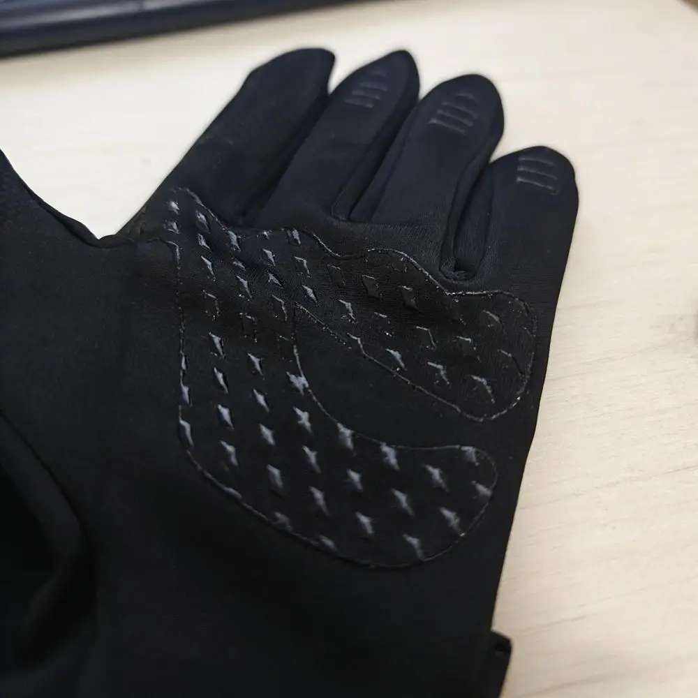 Polyester Winter Cycling Gloves Black Medium-thick Thermal Full Finger Gloves Wrist Zipper M, L, XL Zipper Winter Gloves Cycling