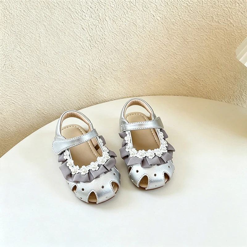 Baby Mädchen Prinzessinnen-Sandalen Süße Blumen Kleinkind Laufschuhe Weiche Sohle 2026 Sommer Neue Kinder Strandschuhe Ausgehöhlte Rutschfeste Schuhe – Detail 6