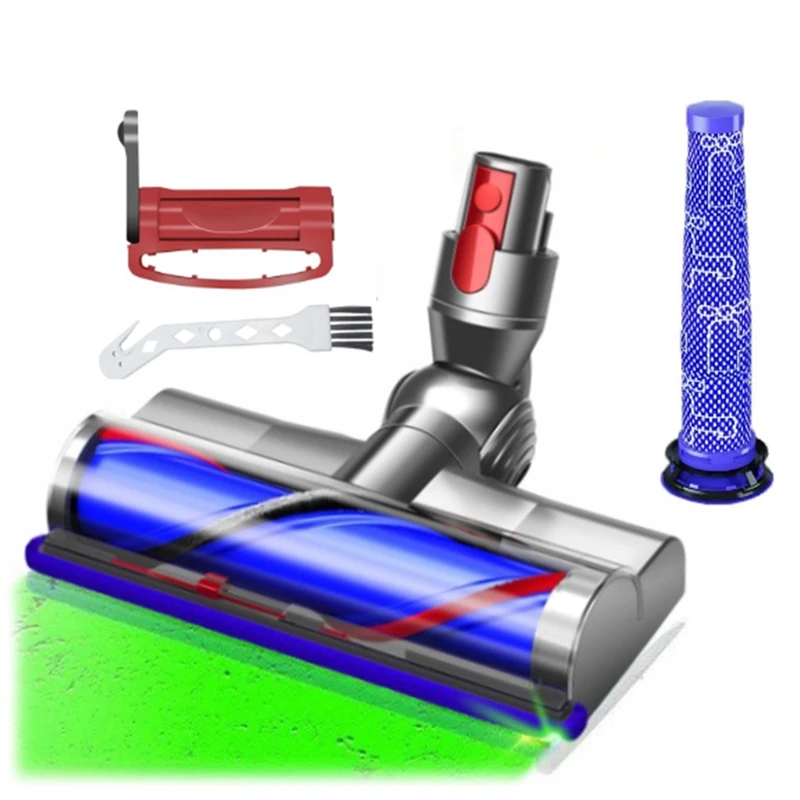 Quick Release Cleaner Attachment For Dyson V7 V8  Vacuums Replacement Direct Drive Head With Filter   For Hardwood Floors