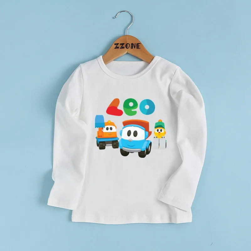 Hot Sale Leo The Truck Tv Show Cartoon Print Kids T shirt Children Funny Clothes Baby Boys and Girls Long Sleeve T-shirt,LKP5481