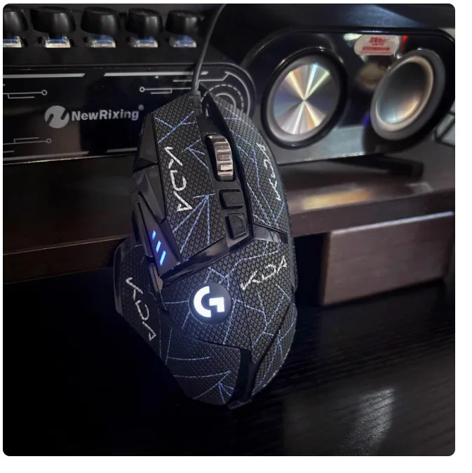 LogitechG502 Cinta de agarre para ratón Skate pegatina hecha a mano piel de lagarto antideslizante chupar el sudor pegatina antideslizante sin ratón