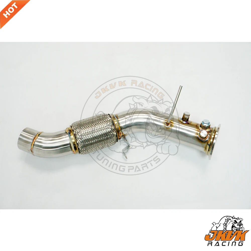 JKVK RACING Brushed 3.0'' Stainless Steel 304 Downpipe For B MW E70 X5 3.0Ddx 3.5dx M57N2 2006-2010 286HP