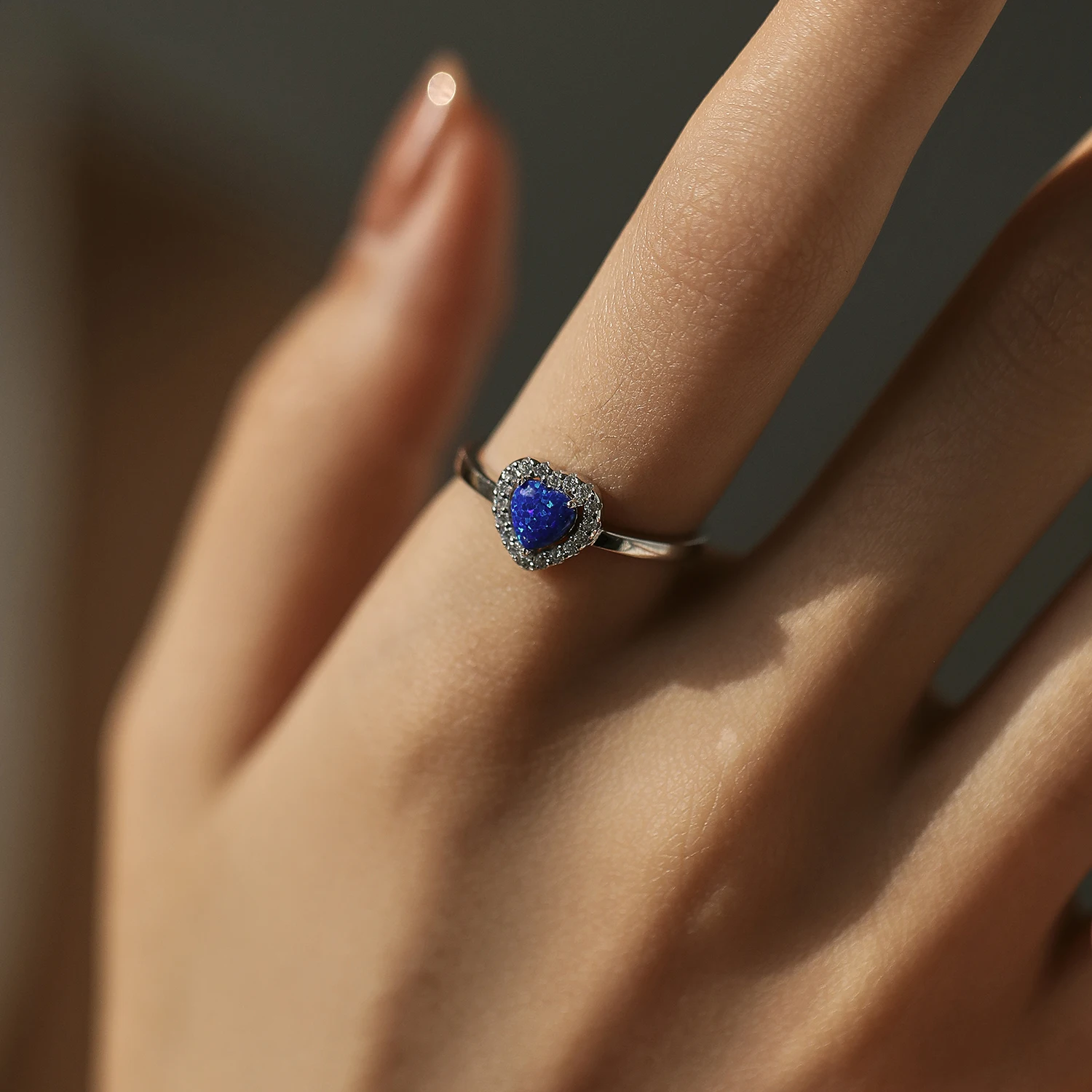 MODIAN 925 Sterling Silver Delicate Dark Blue Opals Necklace Rings Trendy Stud Earrings For Women Fine Jewelry Sets