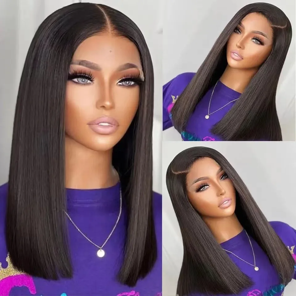 Lace frontal human hair wig front lace long straight hair Bob wig lace headgear spot